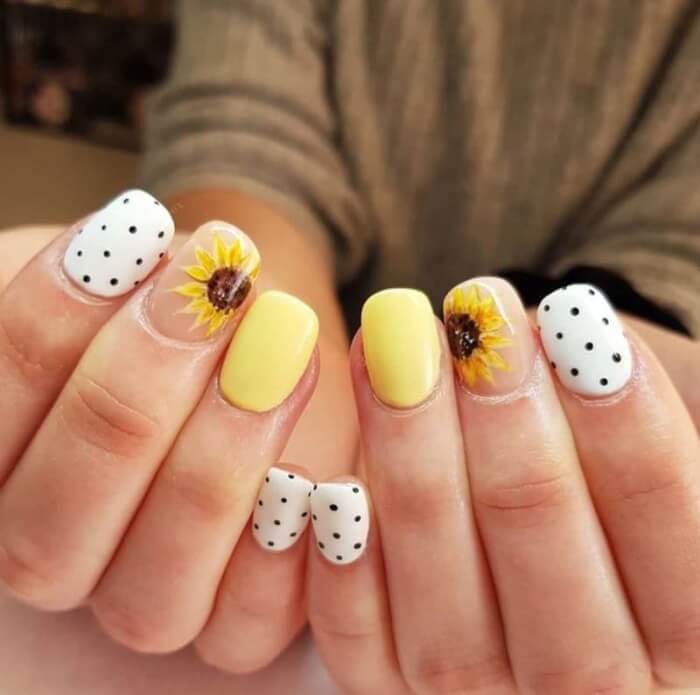 30 Attractive Sunflower Nails That Will Make Everyone Jealous - 233