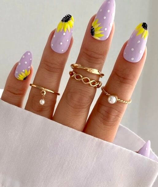 30 Attractive Sunflower Nails That Will Make Everyone Jealous - 241