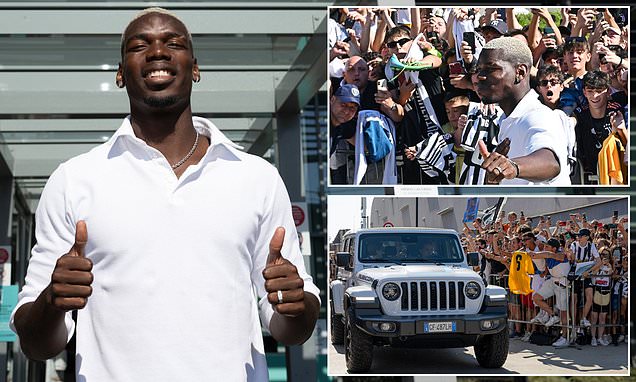 Pogba receives rapturous reception from Juventus fans as he arrives for his medical | Daily Mail Online