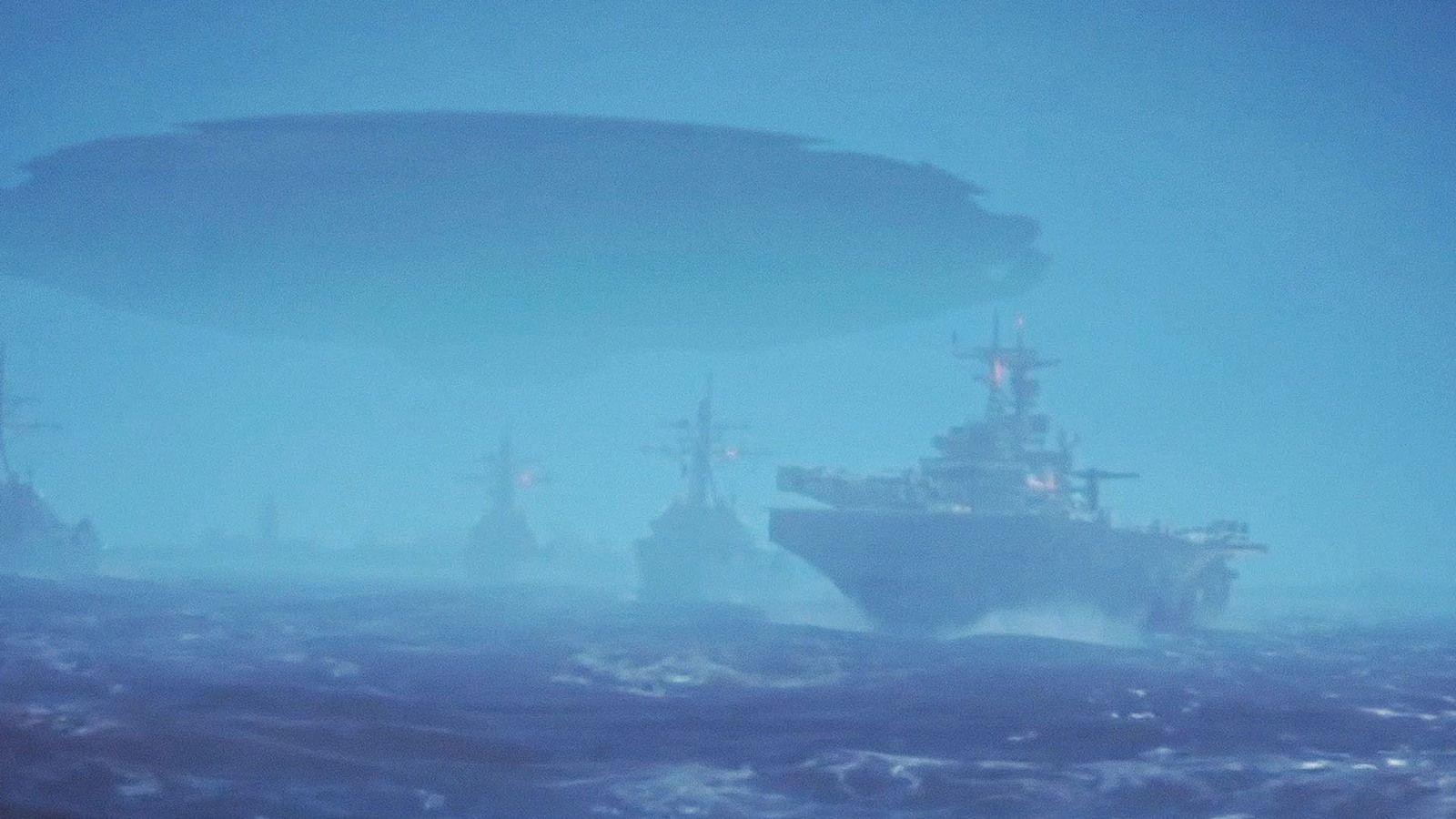 Huge UFO Mothership over US Navy Ships in Storm in South China Sea